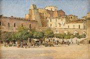 Edvard Petersen The square in Sulmona Germany oil painting artist
